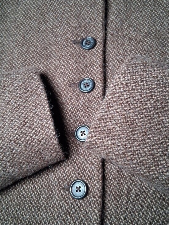 Lauren Ralph Lauren Tweed Blazer Jacket Women 10 Brown Wool Blend Short Classic - Picture 11 of 15